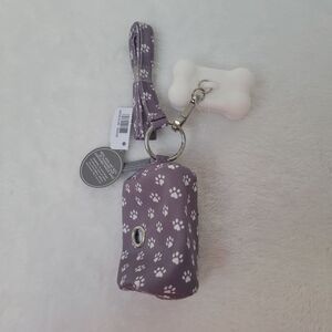 BBW Dog Bone Shaped PocketBac Holder and Paw Print Poop Bag with Lanyard New OOS